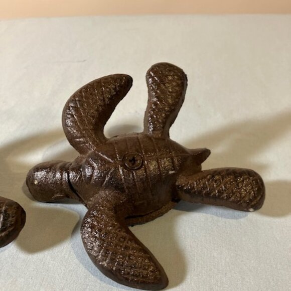 Pair of Nautical Cast Iron Sea Turtles 4.5" Length - Picture 6 of 6